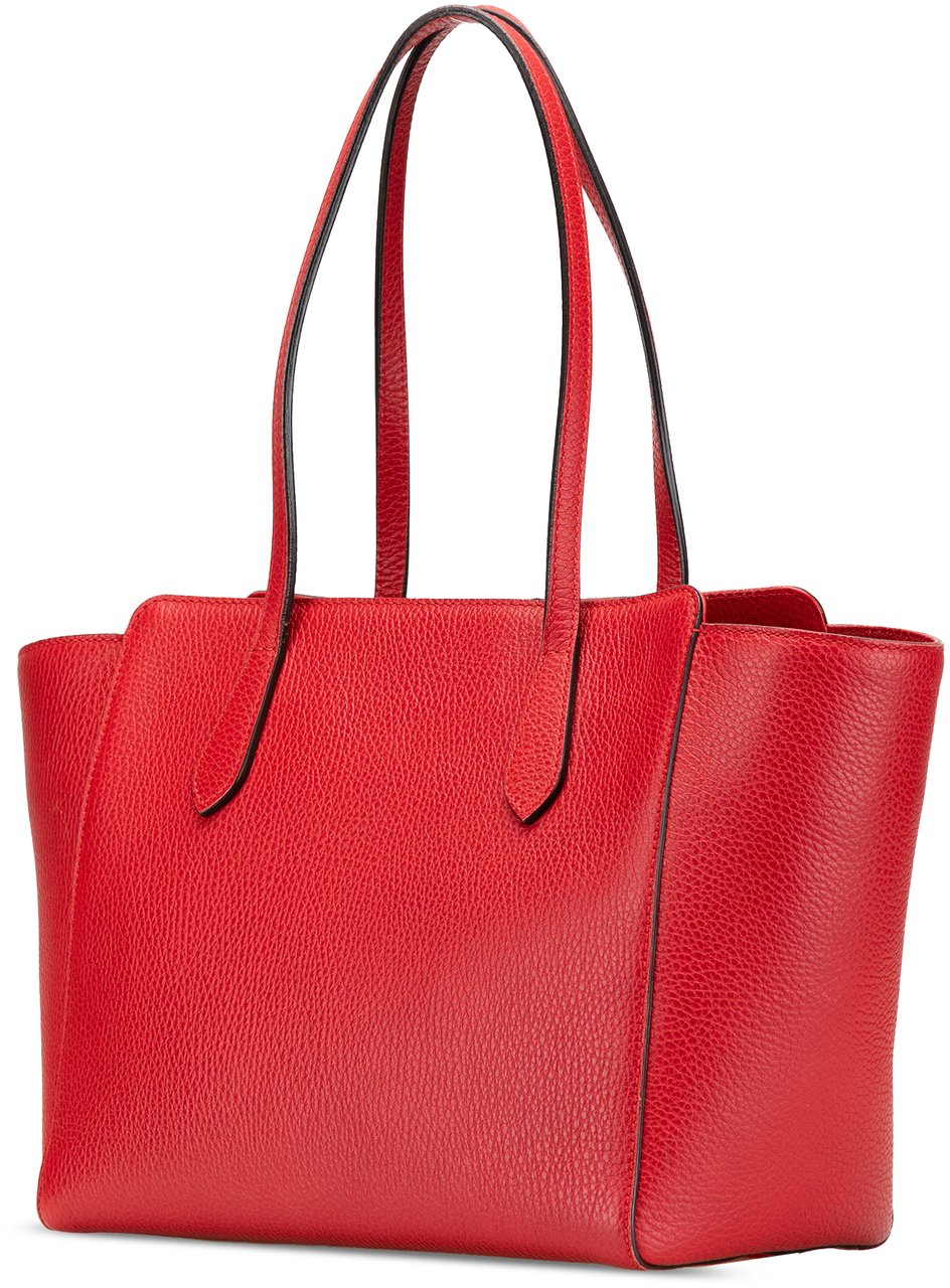 Gucci Medium Leather Swing Tote Rood