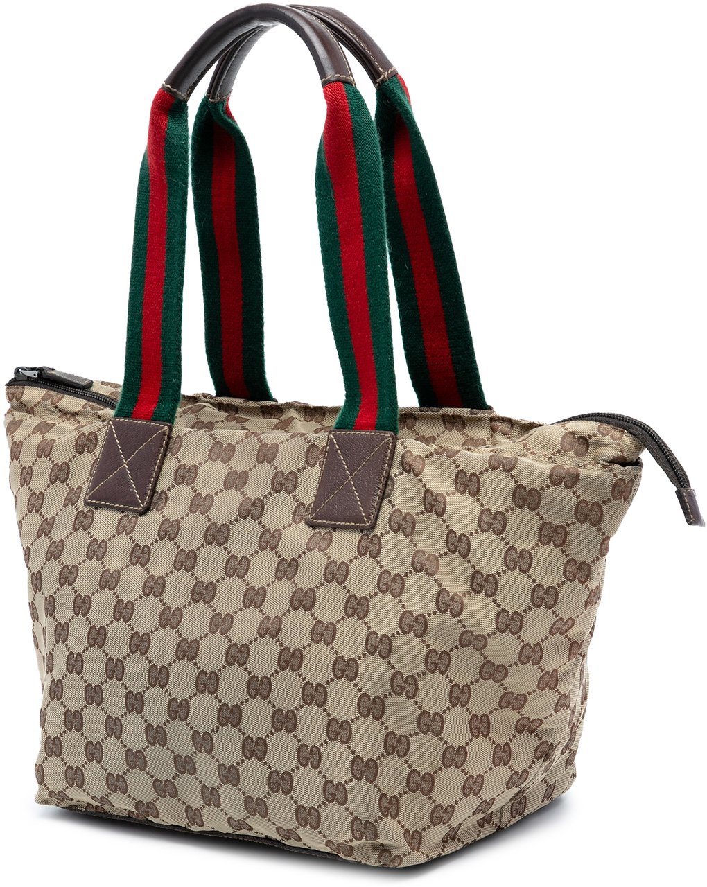 Gucci GG Canvas Web Tote Bruin
