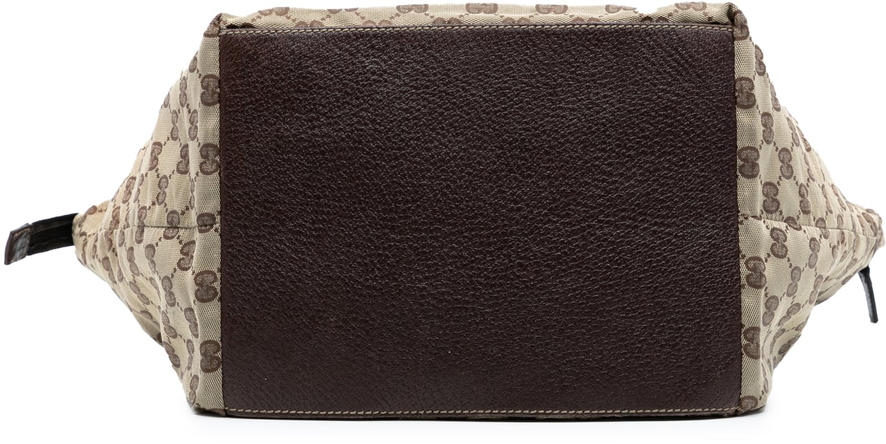 Gucci GG Canvas Web Tote Bruin