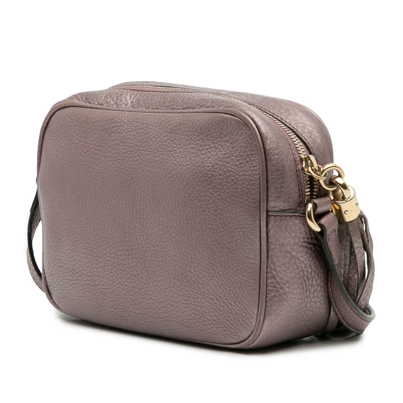 Gucci Metallic Leather Soho Disco Crossbody Paars