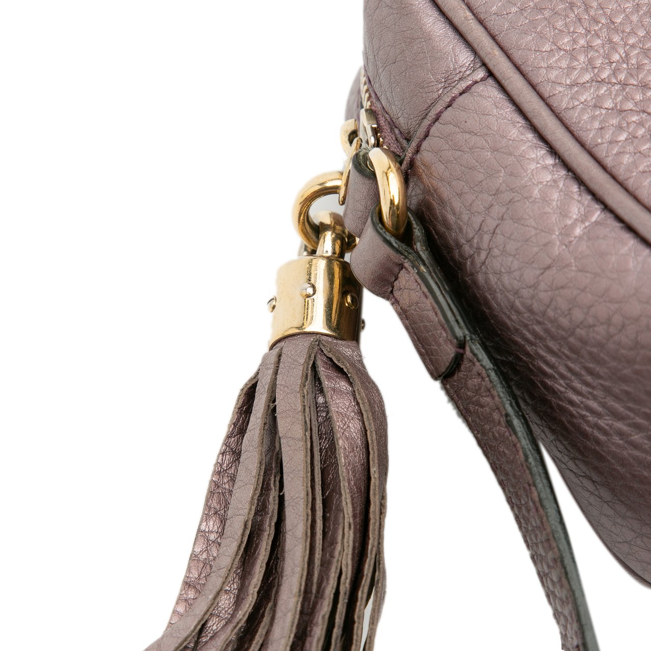 Gucci Metallic Leather Soho Disco Crossbody Paars
