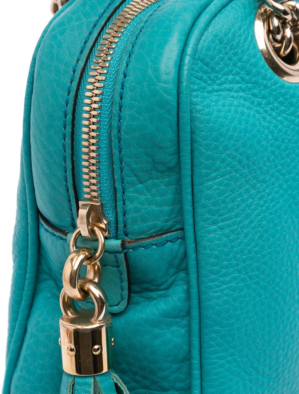 Gucci Leather Soho Chain Zip Shoulder Bag Blauw