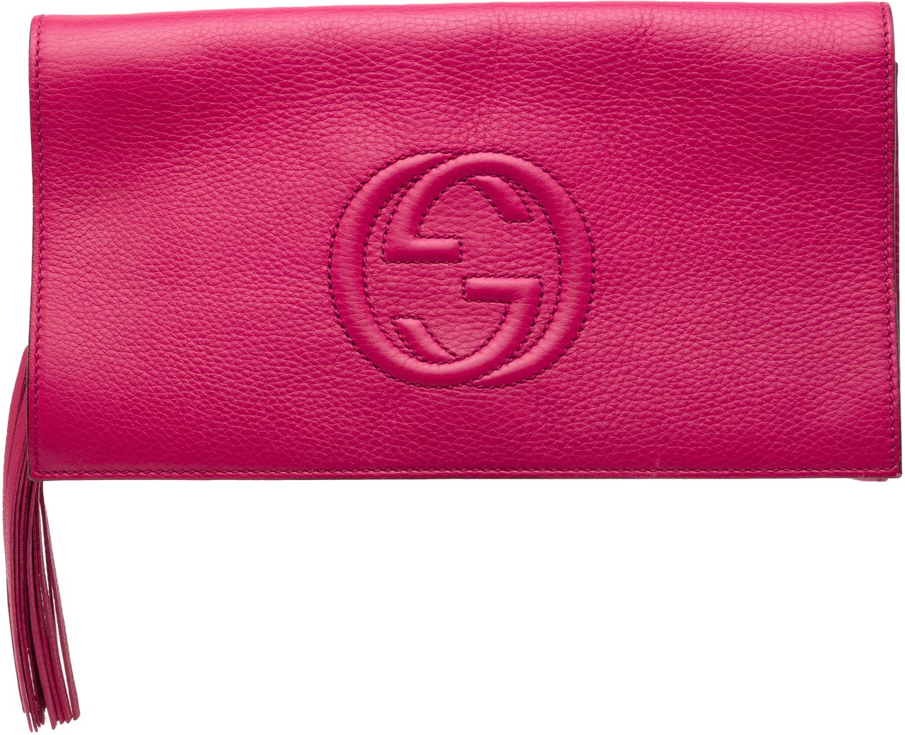 Gucci Leather Soho Disco Clutch Roze