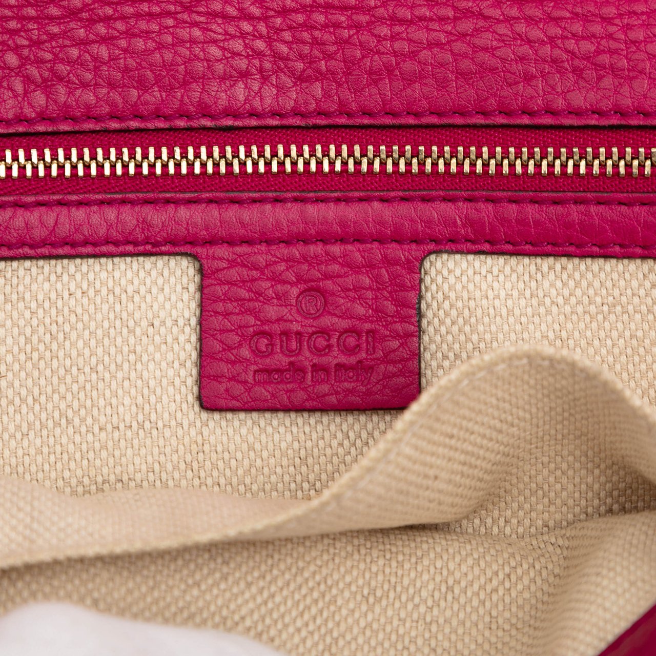 Gucci Leather Soho Disco Clutch Roze