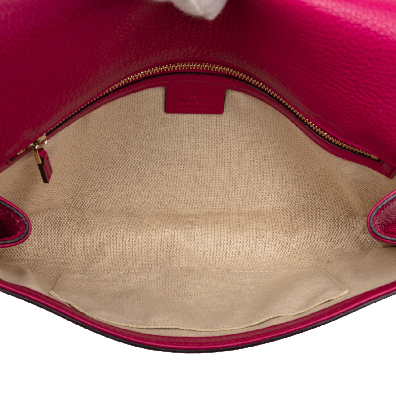 Gucci Leather Soho Disco Clutch Roze