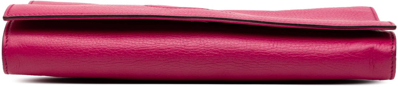 Gucci Leather Soho Disco Clutch Roze