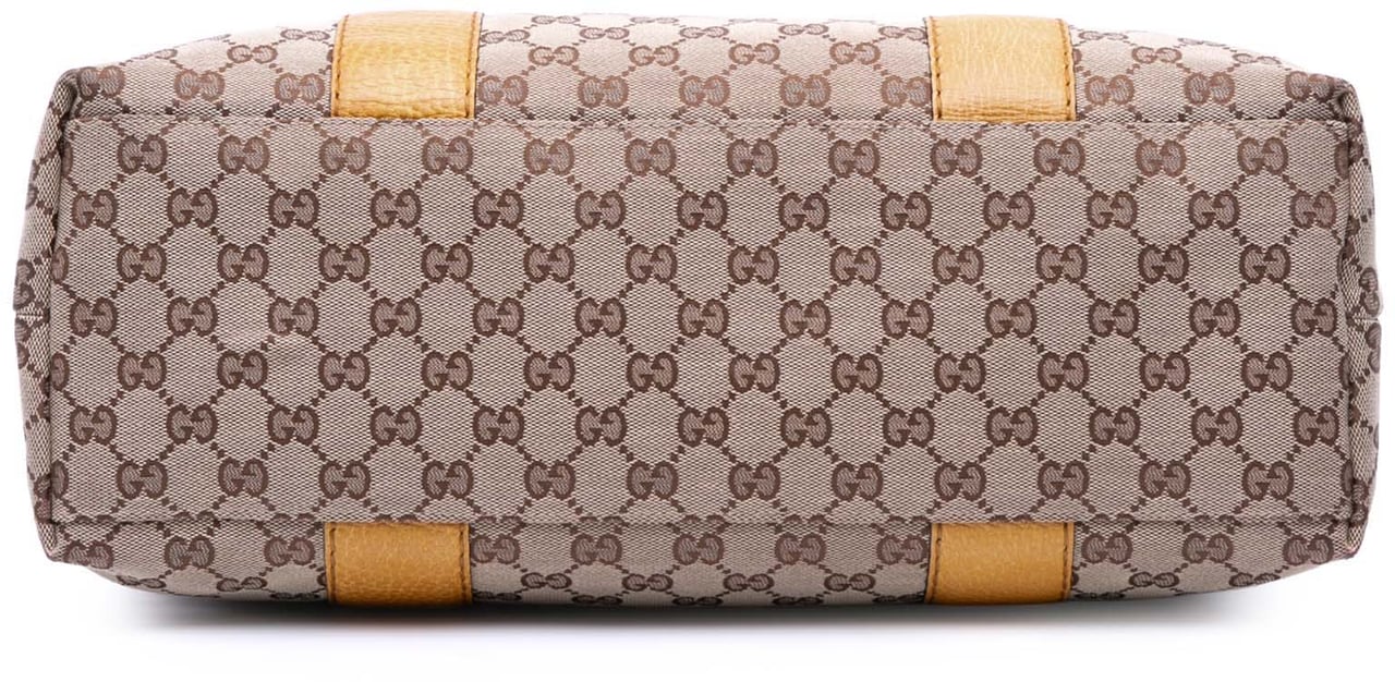 Gucci Medium GG Canvas Bamboo Libeccio Tote Bruin