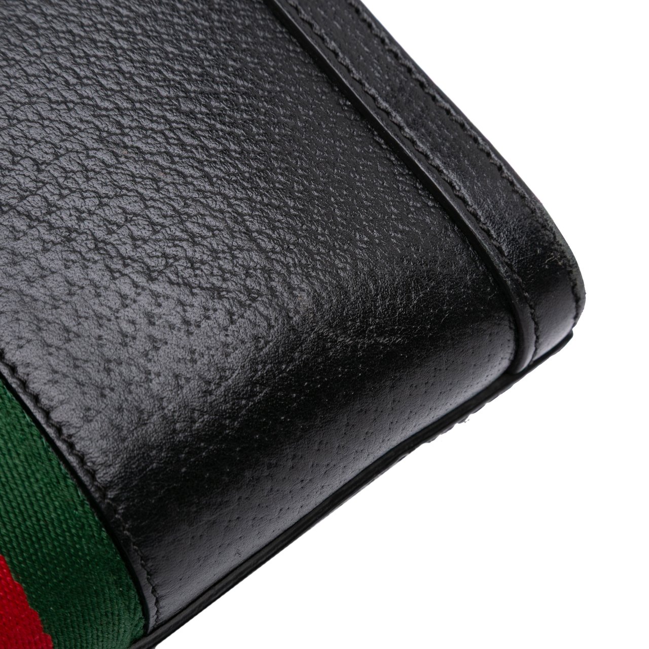 Gucci Small Leather Web Ophidia Satchel Zwart