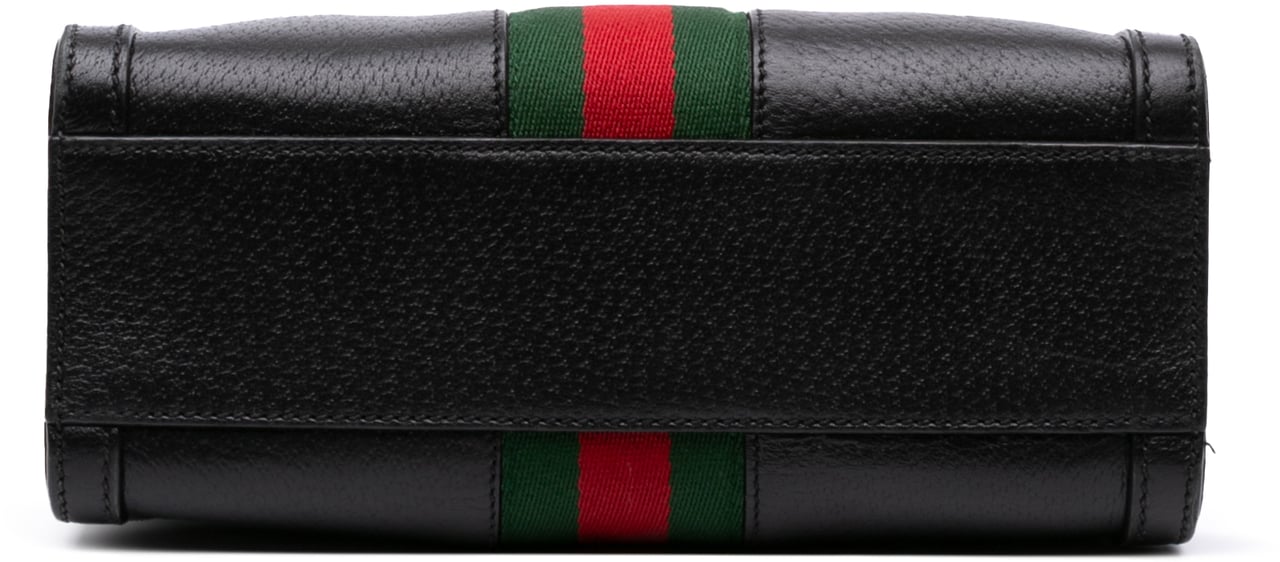 Gucci Small Leather Web Ophidia Satchel Zwart