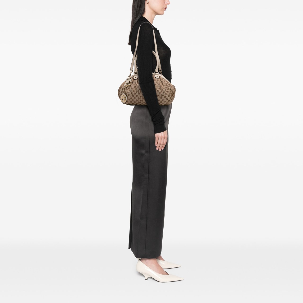 Gucci GG Canvas Sukey Satchel Bruin