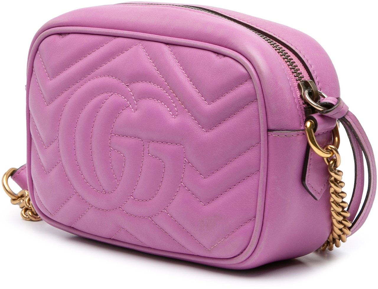 Gucci Mini GG Marmont Matelasse Leather Crossbody Roze