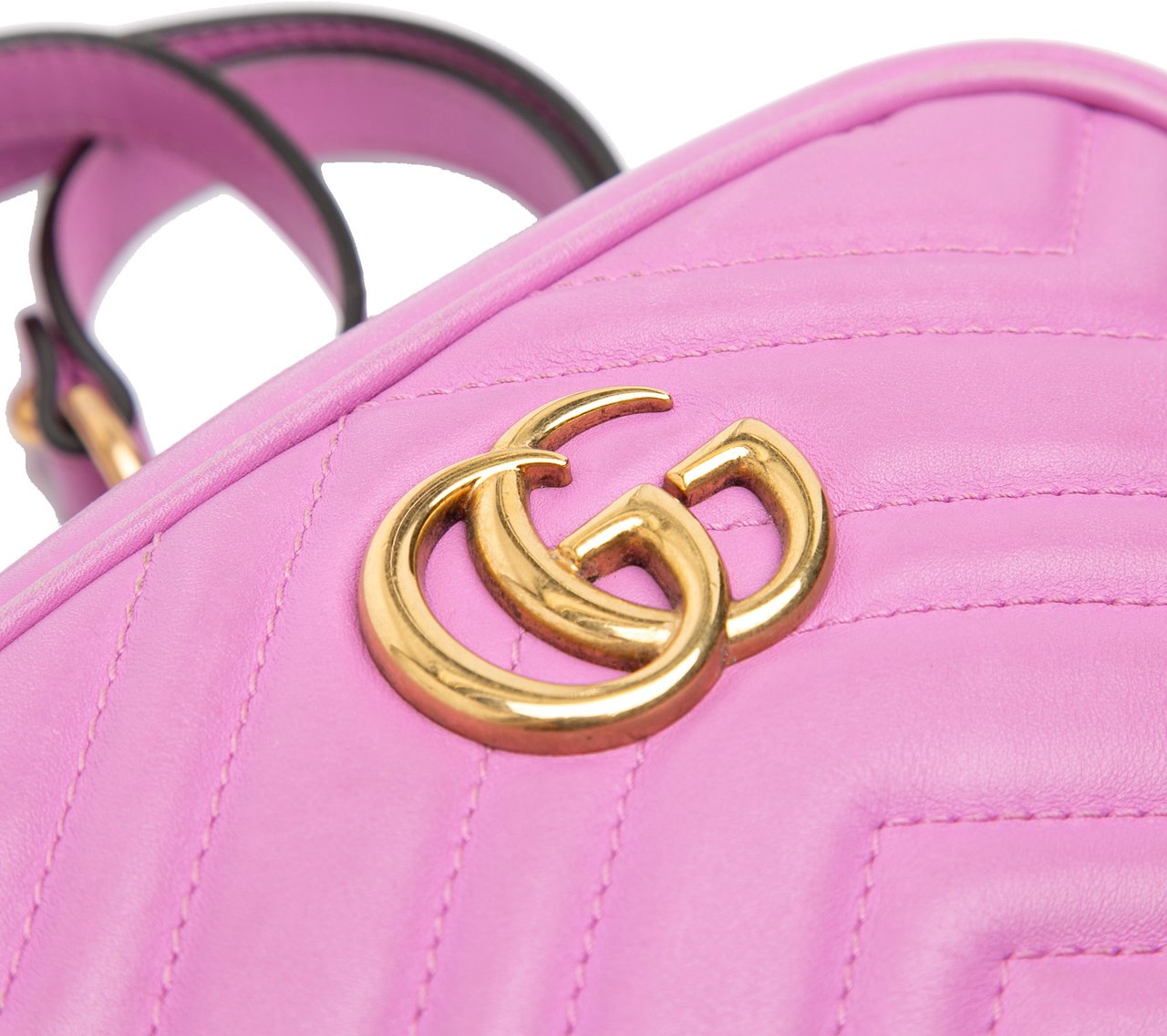 Gucci Mini GG Marmont Matelasse Leather Crossbody Roze