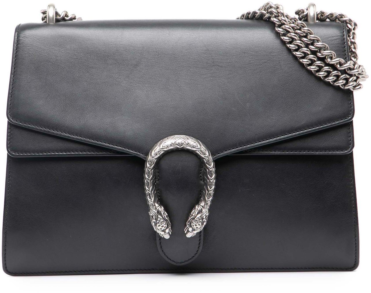 Gucci Medium Leather Dionysus Shoulder Bag Zwart