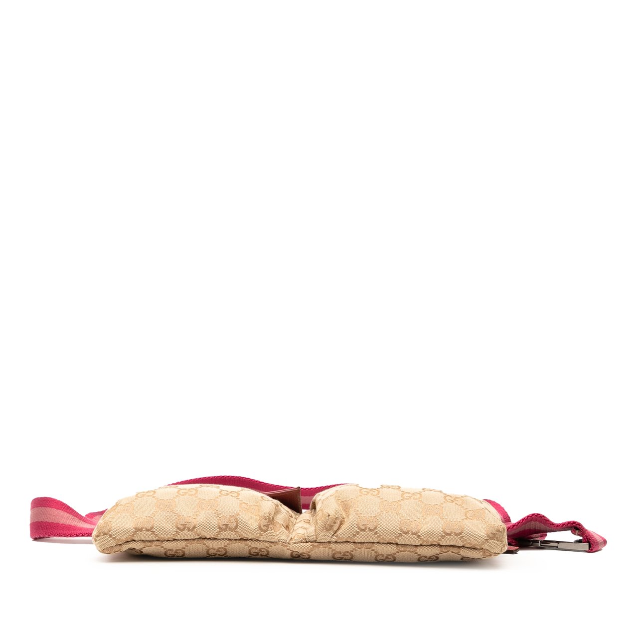 Gucci GG Canvas Web Double Pocket Belt Bag Bruin