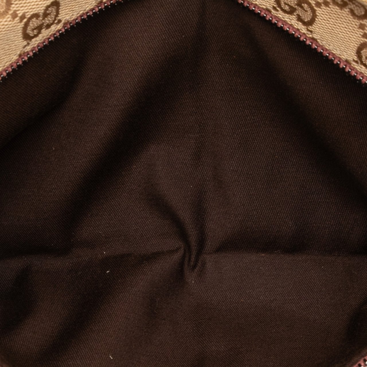 Gucci GG Canvas Web Double Pocket Belt Bag Bruin