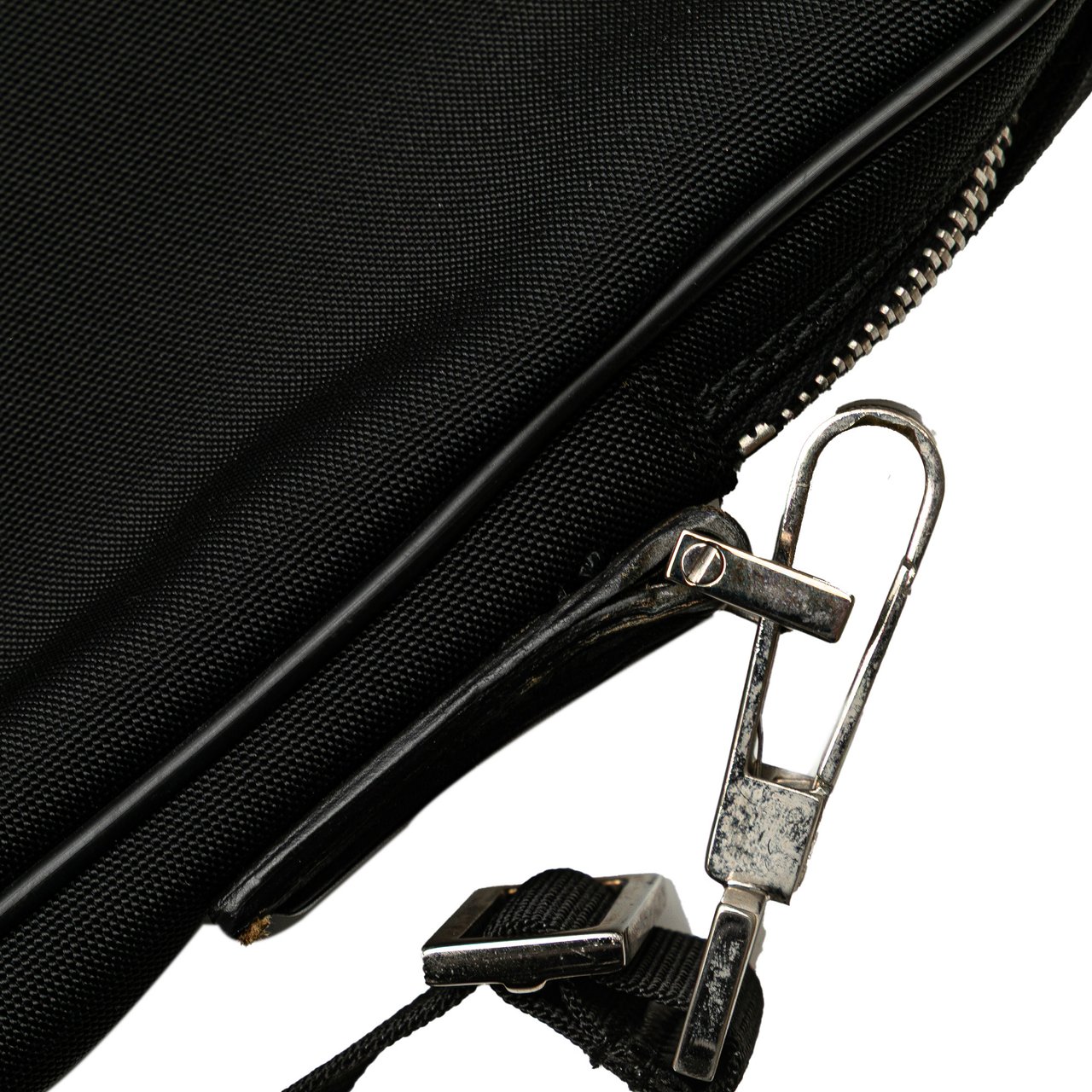 Gucci Leather Trimmed Nylon Laptop Bag Zwart