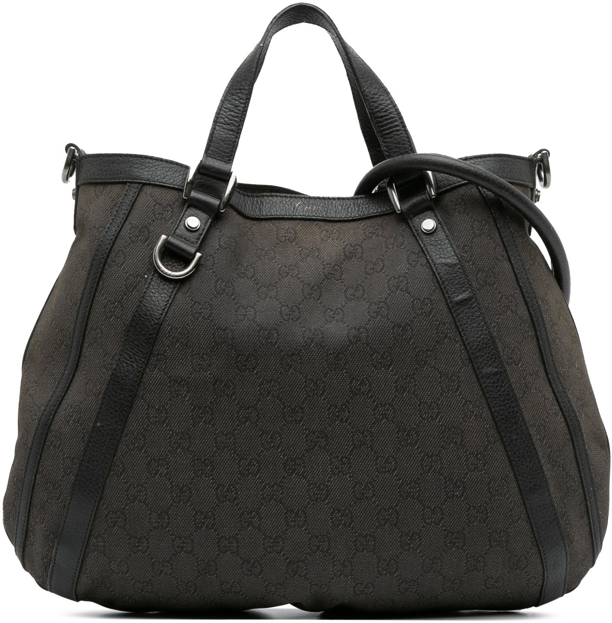 Gucci GG Denim Abbey D Ring Satchel Grijs