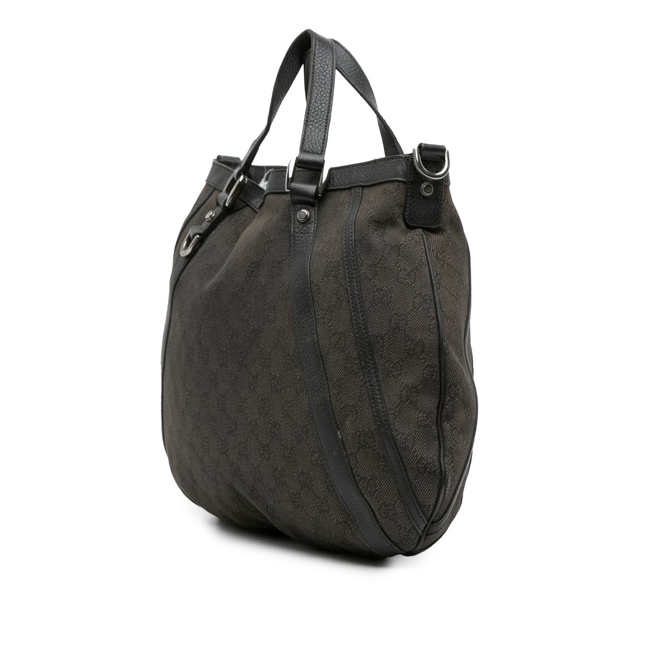 Gucci GG Denim Abbey D Ring Satchel Grijs