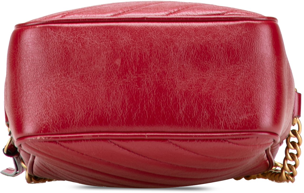 Gucci GG Marmont Matelasse Leather Double Zip Crossbody Rood