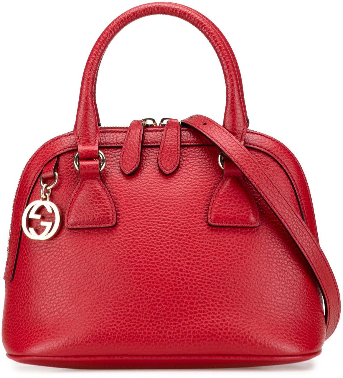 Gucci Mini Leather GG Charm Dome Satchel Rood