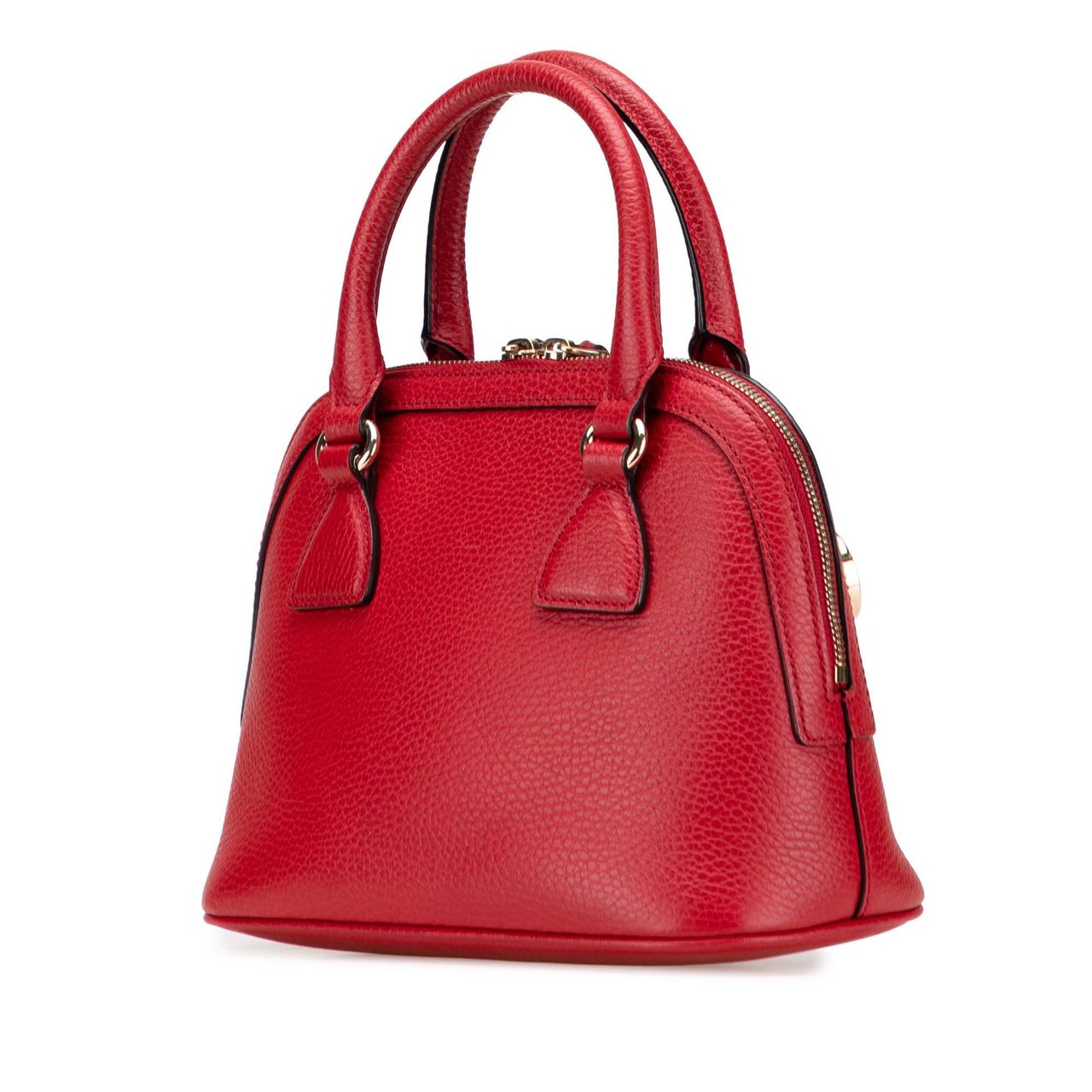 Gucci Mini Leather GG Charm Dome Satchel Rood