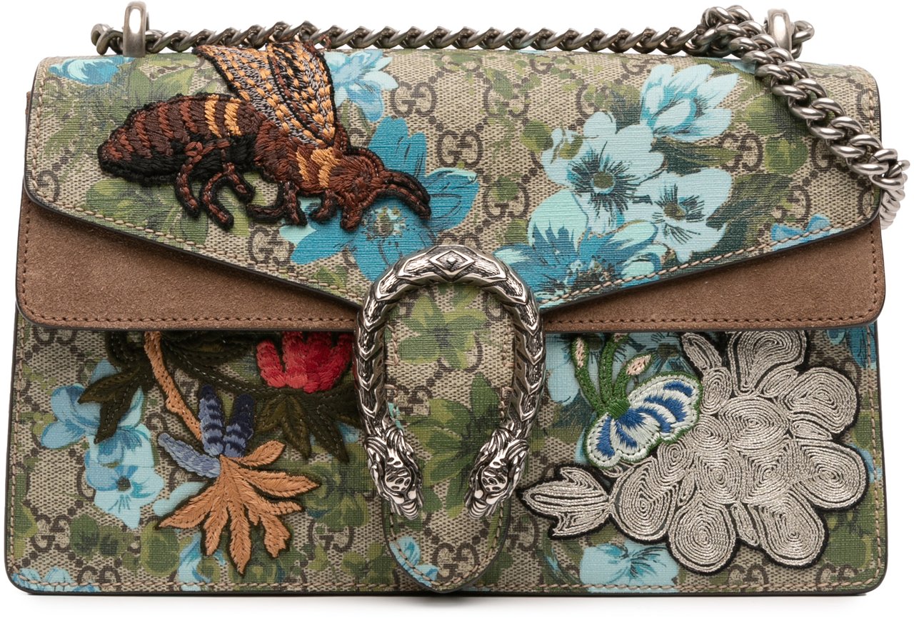 Gucci Medium GG Supreme Blooms and Bee Dionysus Shoulder Bag Bruin