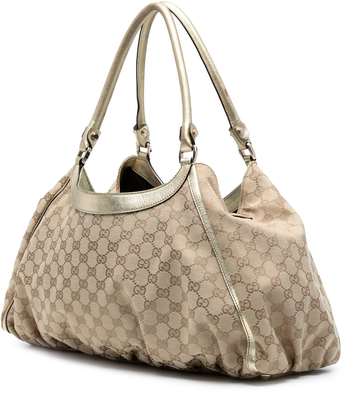 Gucci GG Canvas Abbey D Ring Shoulder Bag Bruin