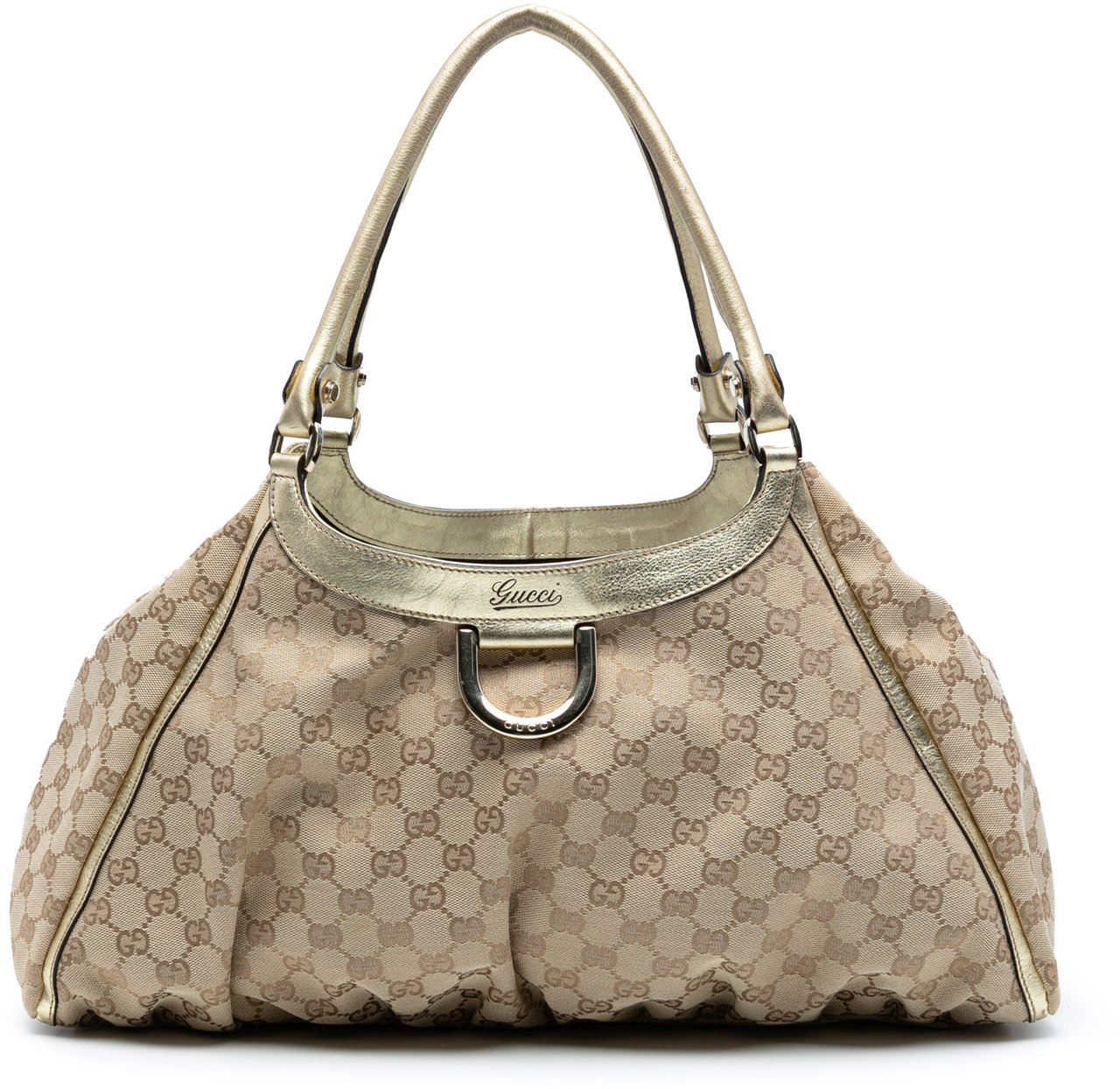 Gucci GG Canvas Abbey D Ring Shoulder Bag Bruin