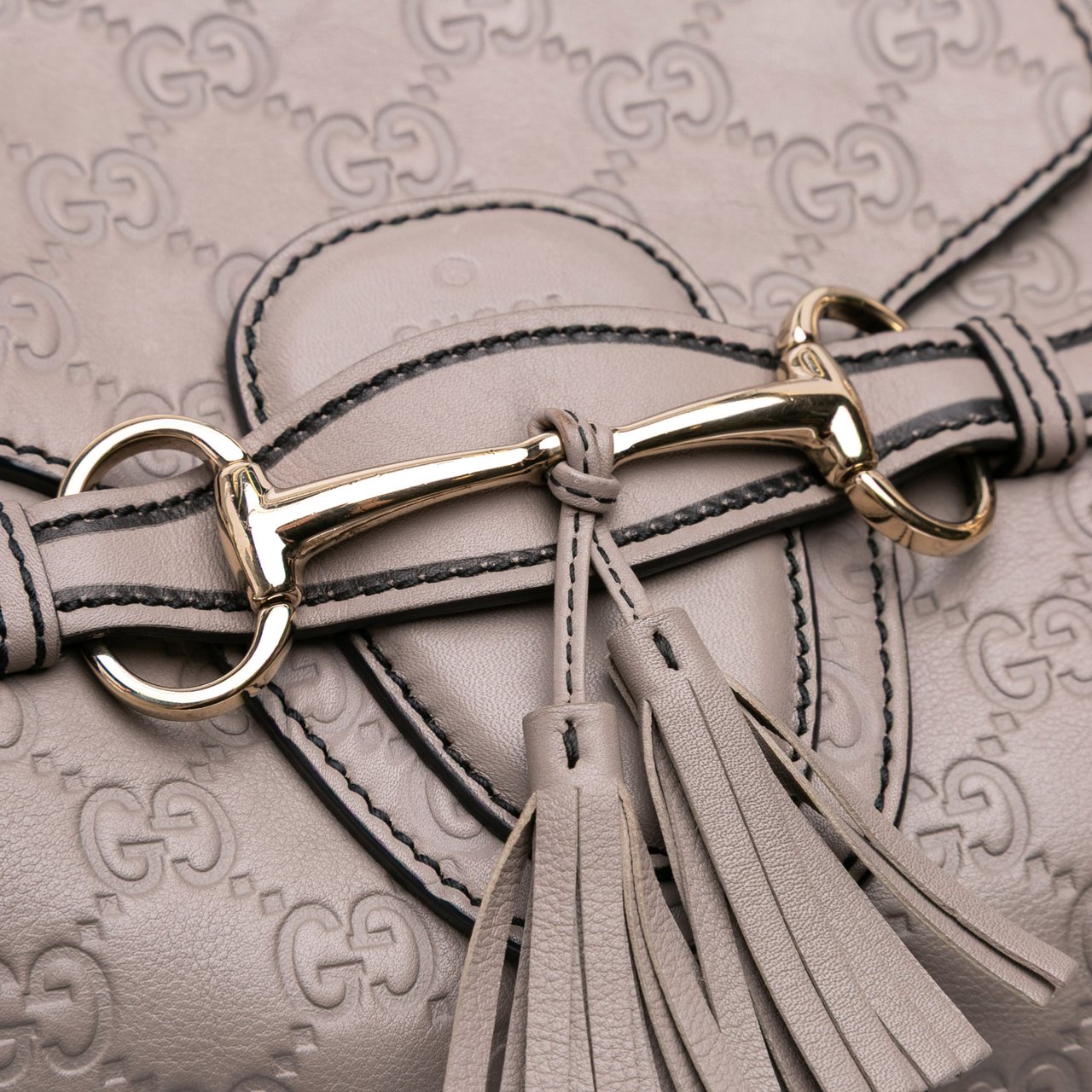 Gucci Large Guccissima Emily Chain Shoulder Bag Grijs