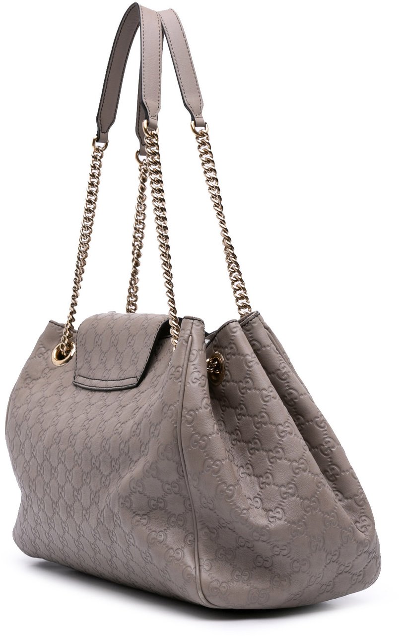 Gucci Large Guccissima Emily Chain Shoulder Bag Grijs