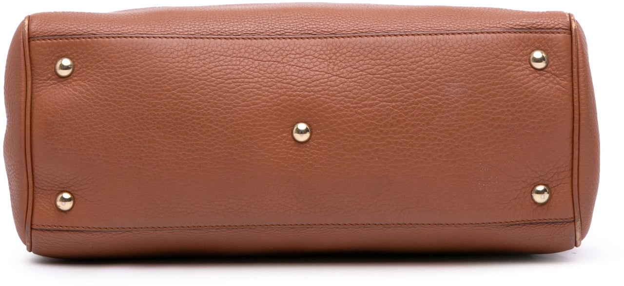 Gucci Medium Calfskin Bamboo Shopper Satchel Bruin