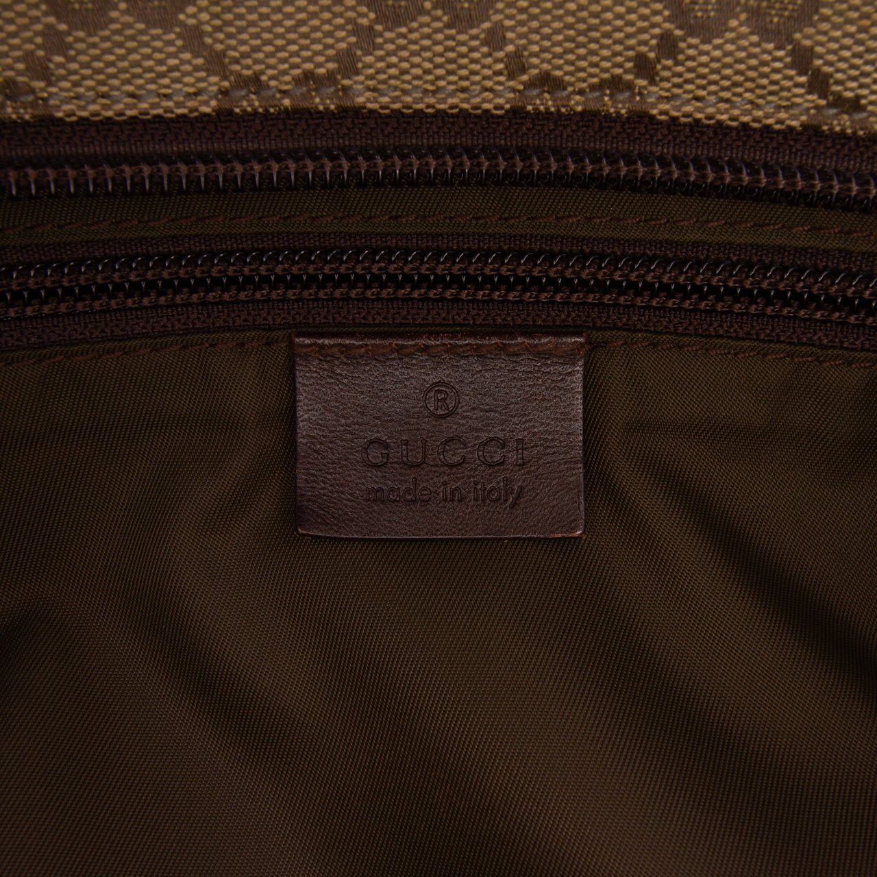Gucci GG Canvas Web Tote Bruin
