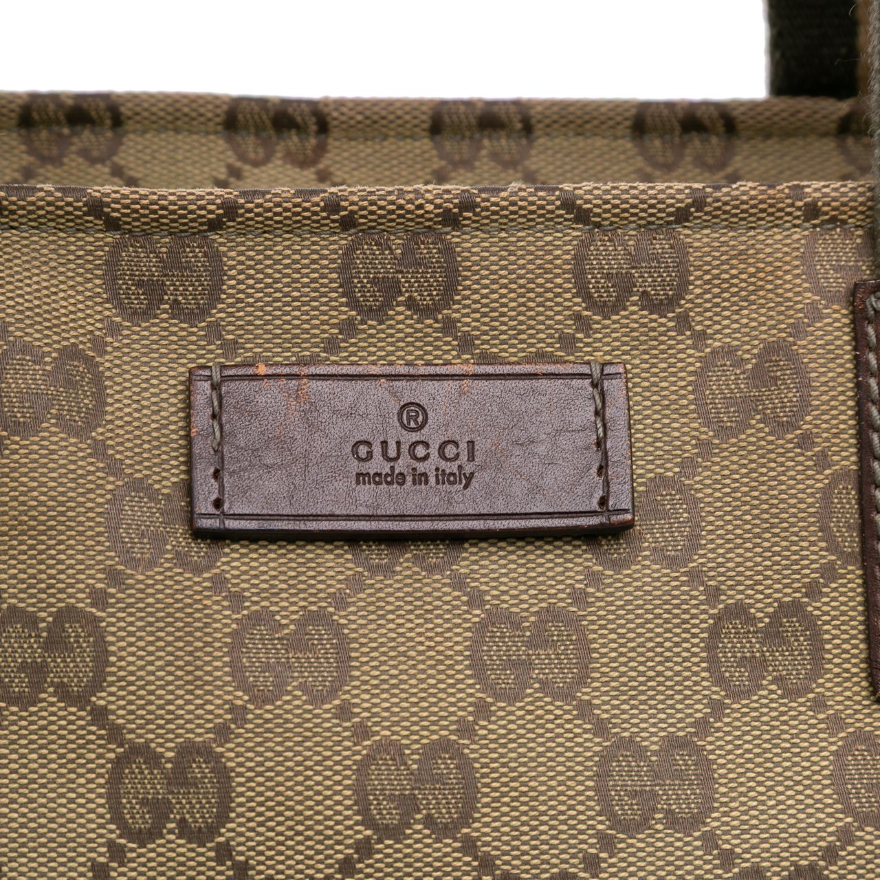 Gucci GG Canvas Web Tote Bruin