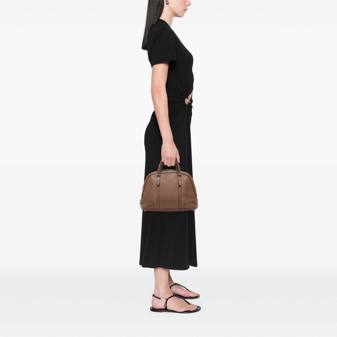 Gucci Small Microguccissima Nice Dome Satchel Bruin