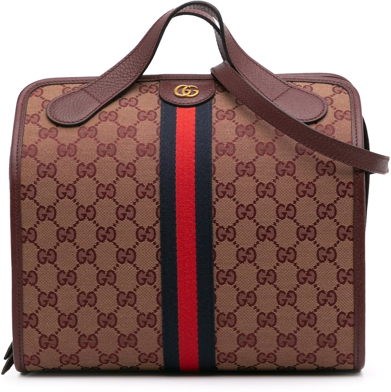 Gucci Mini GG Canvas Ophidia Web Duffle Bag Rood