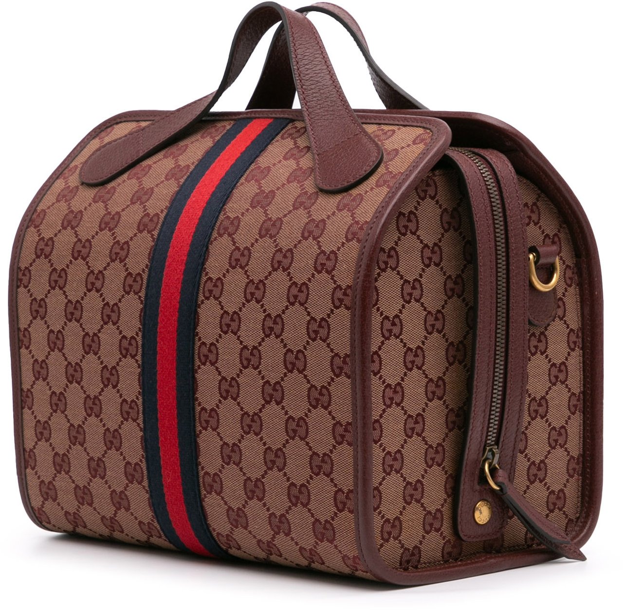 Gucci Mini GG Canvas Ophidia Web Duffle Bag Rood