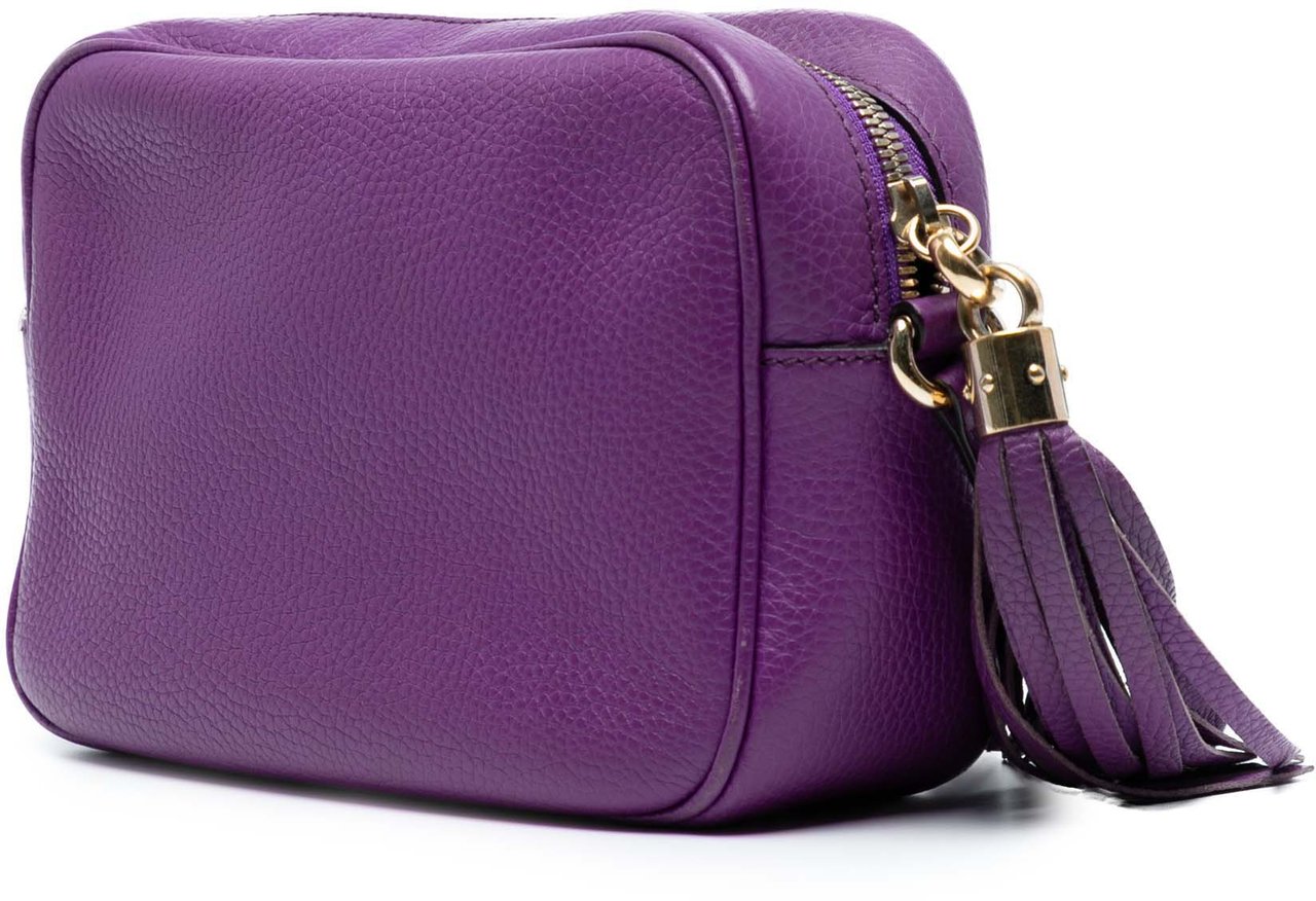 Gucci Metallic Leather Soho Disco Crossbody Paars