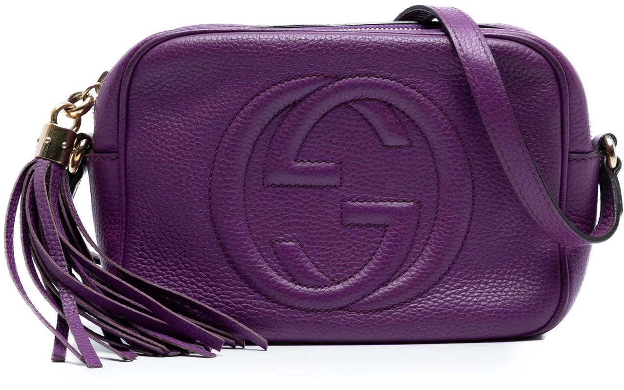 Gucci Metallic Leather Soho Disco Crossbody Paars