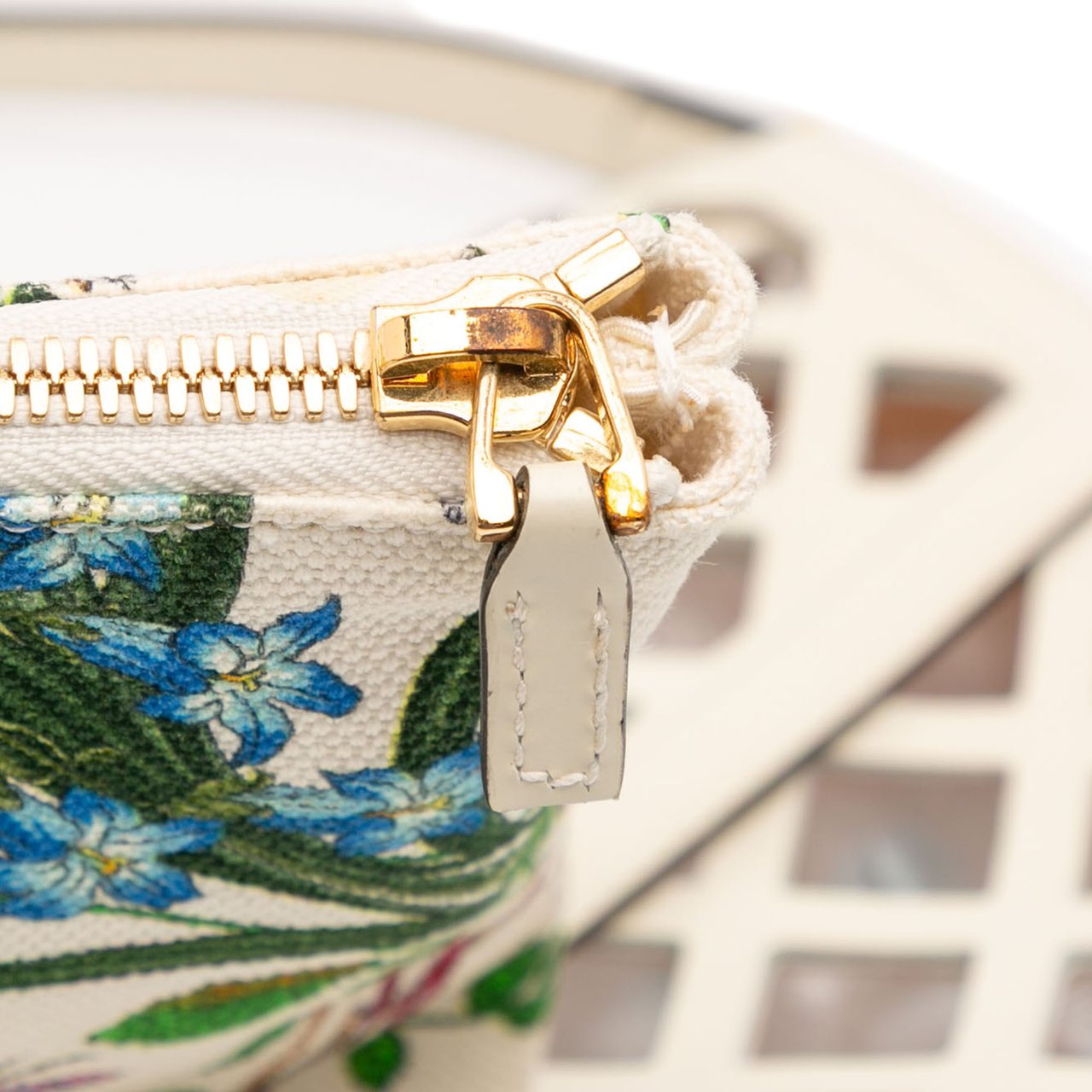 Gucci Medium Cutout Leather and Flora Canvas Traforata Flap Crossbody Wit
