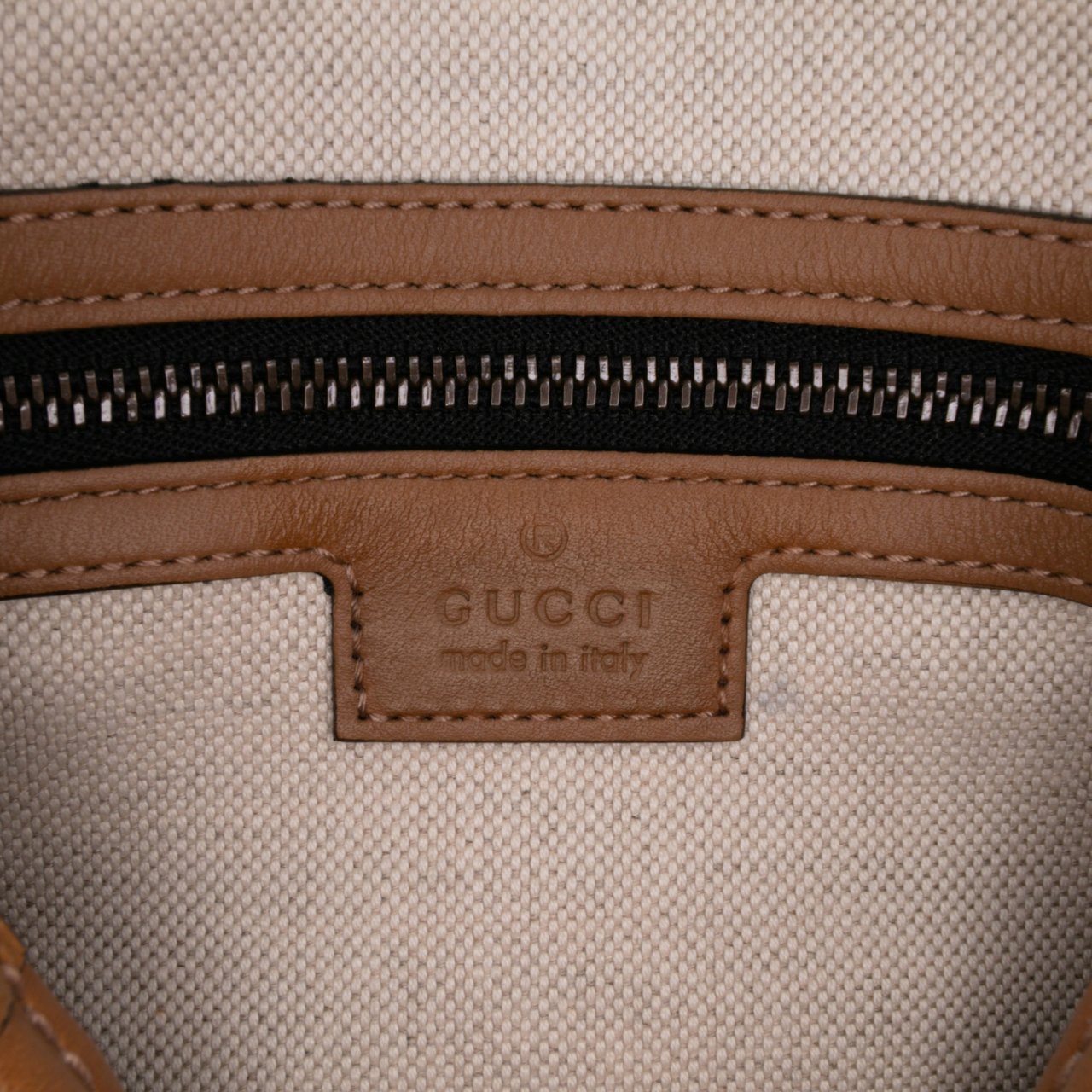 Gucci Mini GG Canvas Web Bauletto Top Handle Bag Zwart