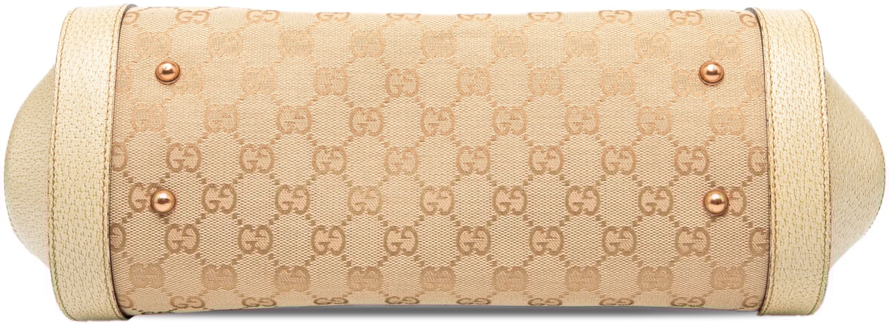 Gucci GG Canvas Bamboo Bullet Shoulder Bag Bruin