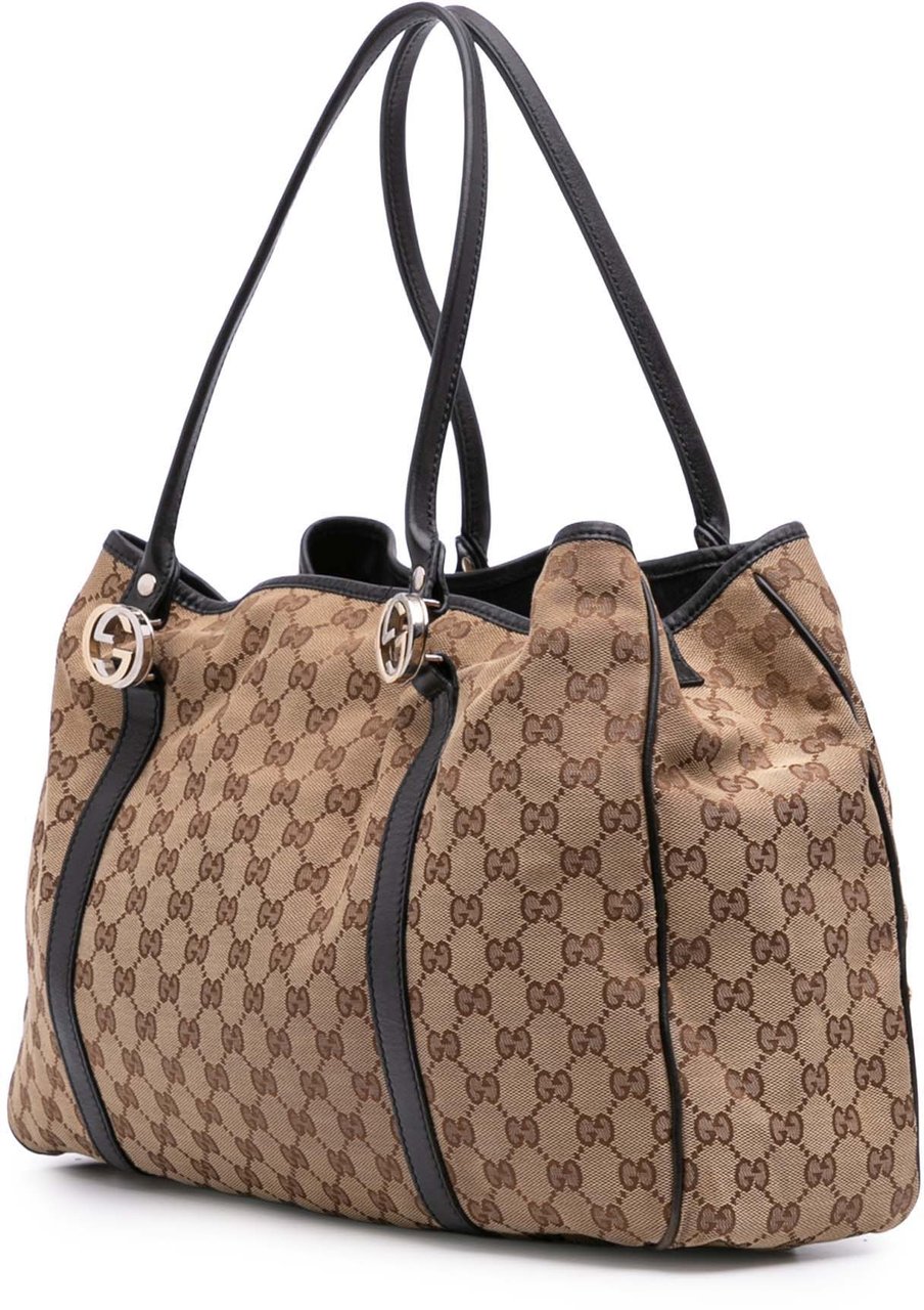 Gucci Large GG Canvas Twins Tote Bruin