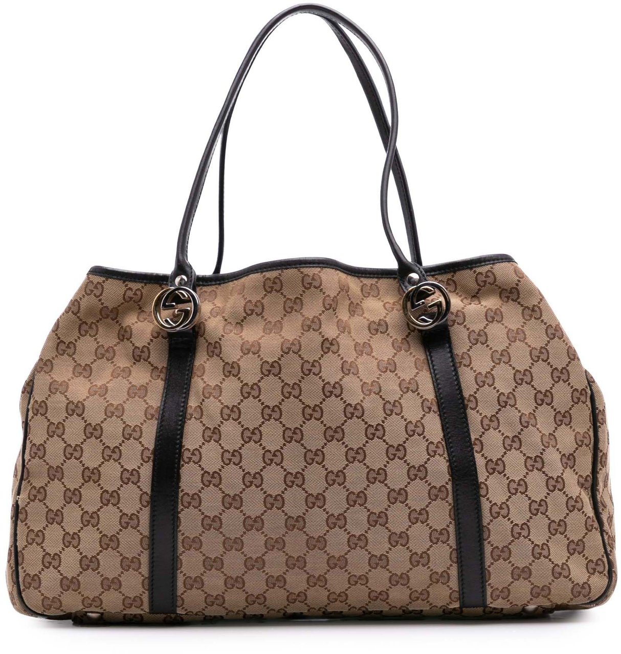 Gucci Large GG Canvas Twins Tote Bruin