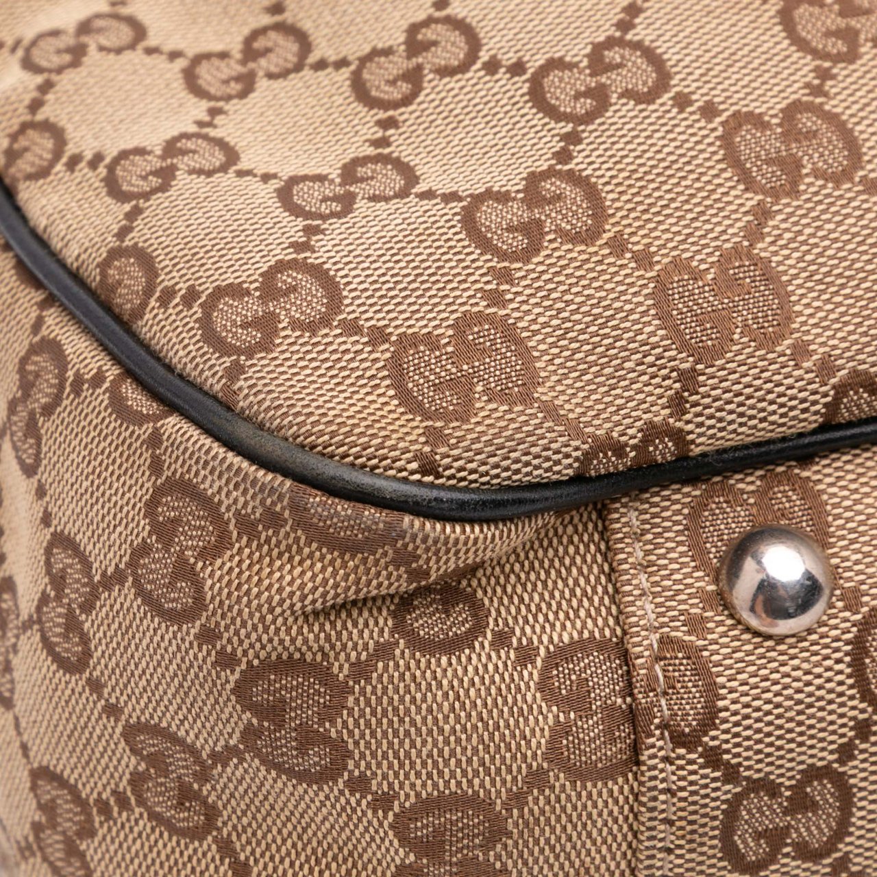 Gucci Large GG Canvas Twins Tote Bruin
