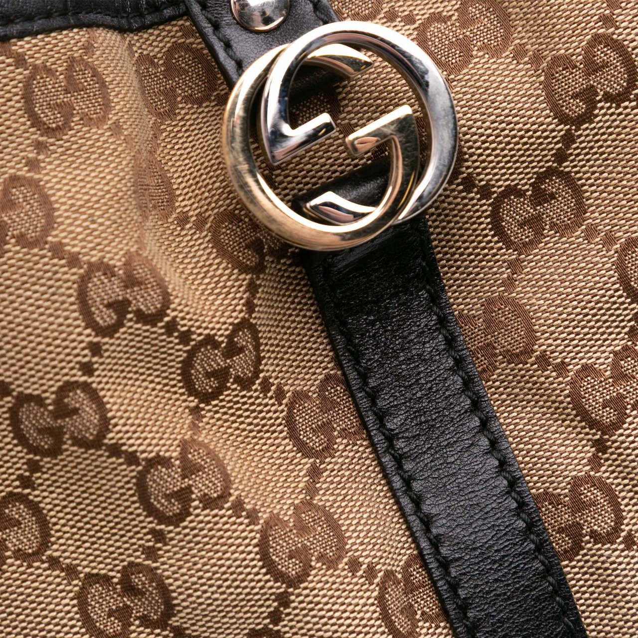 Gucci Large GG Canvas Twins Tote Bruin