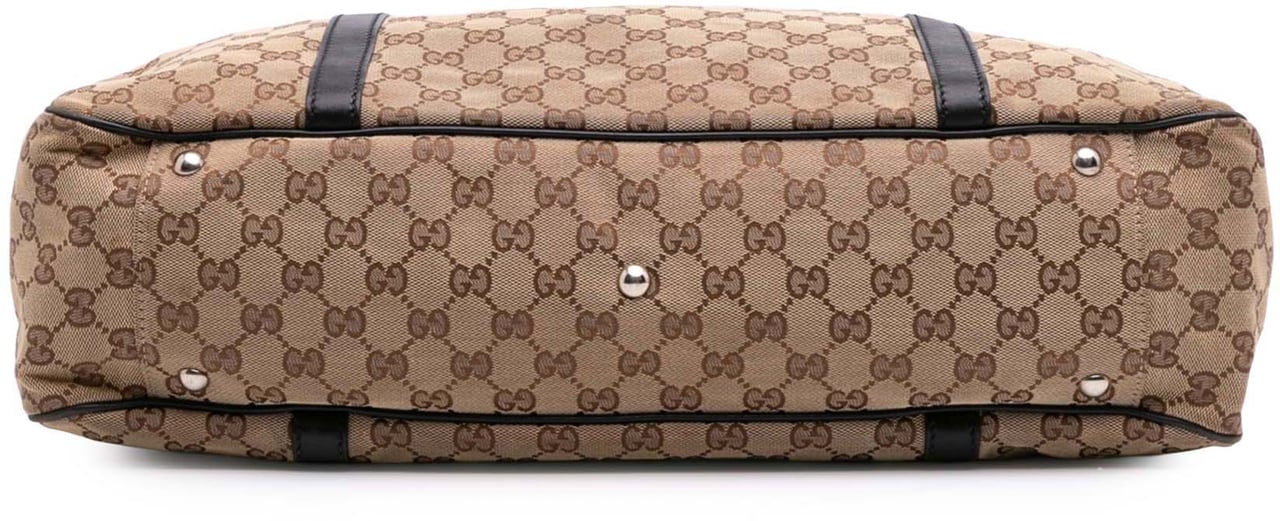 Gucci Large GG Canvas Twins Tote Bruin