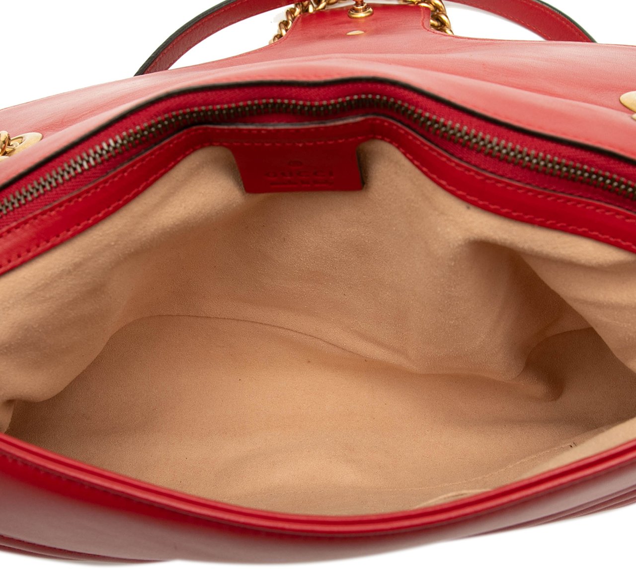 Gucci Large GG Marmont Matelasse Leather Shoulder Bag Rood