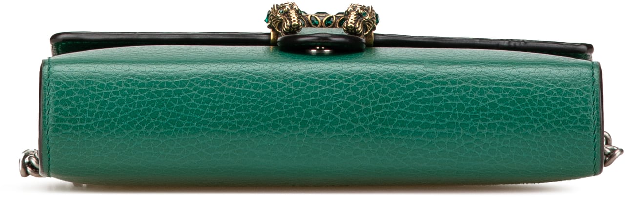 Gucci Mini Leather Dionysus Wallet on Chain Groen