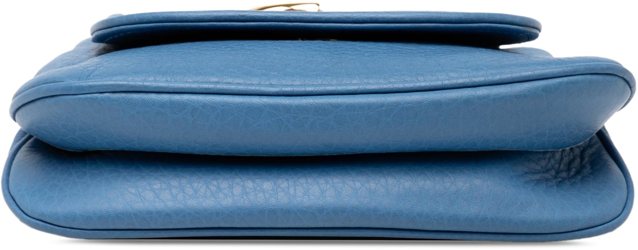 Gucci Small Leather 1973 Chain Crossbody Blauw