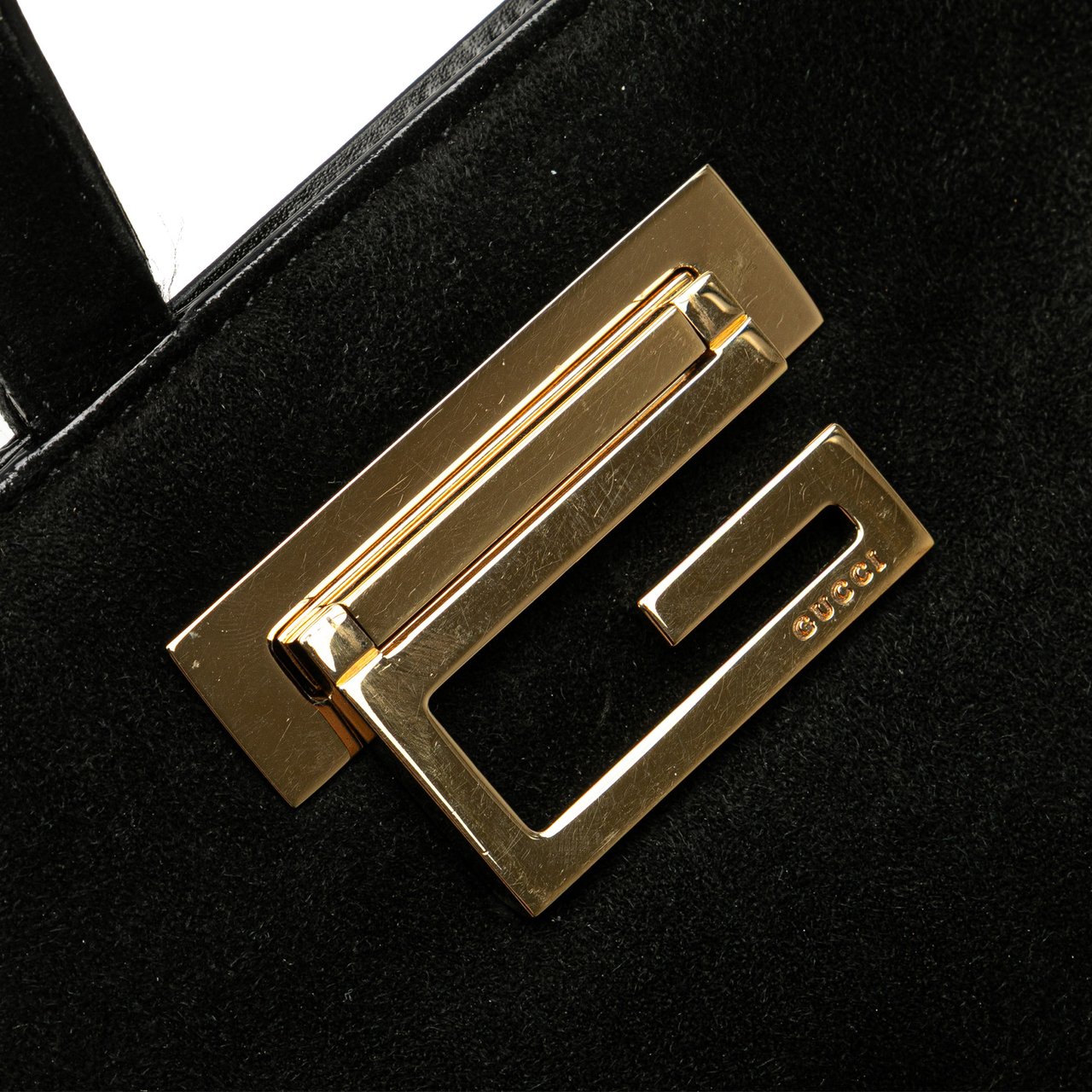 Gucci Suede Handbag Zwart